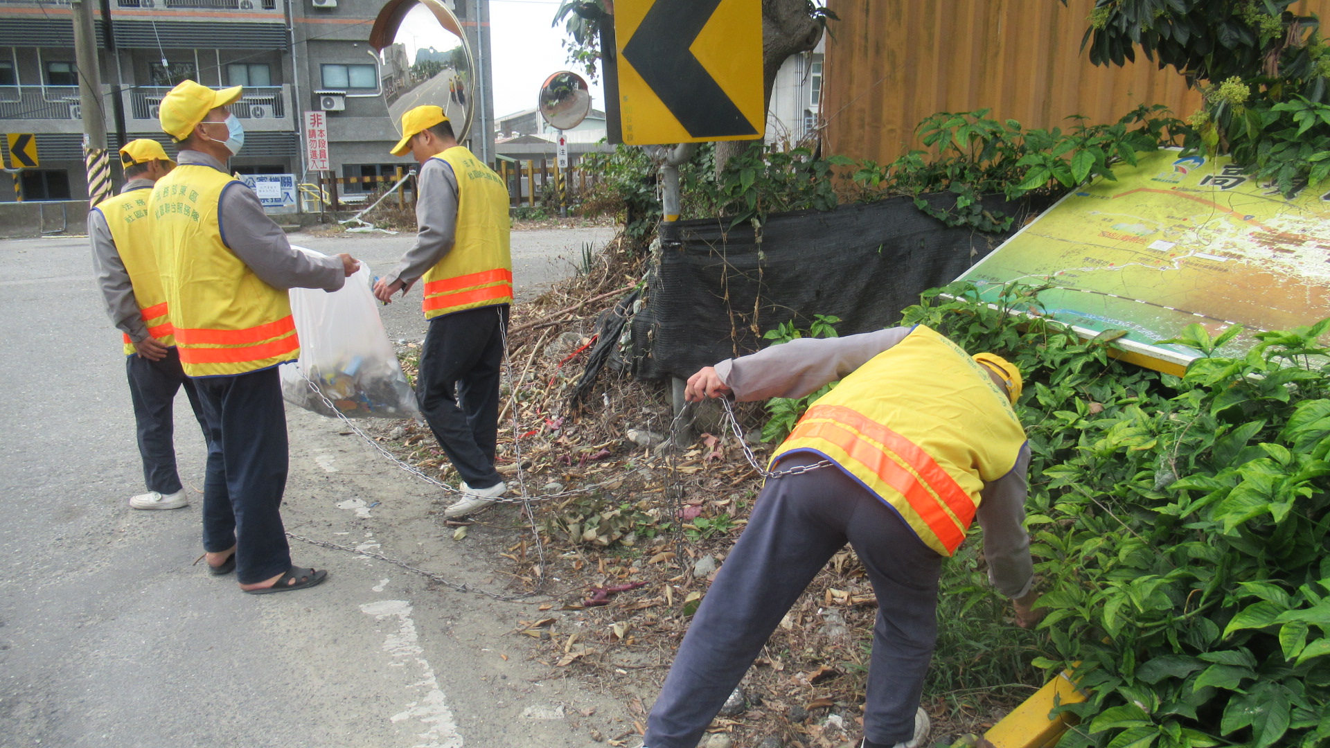 Our staff initiated sanitizing the environment in the nearby community