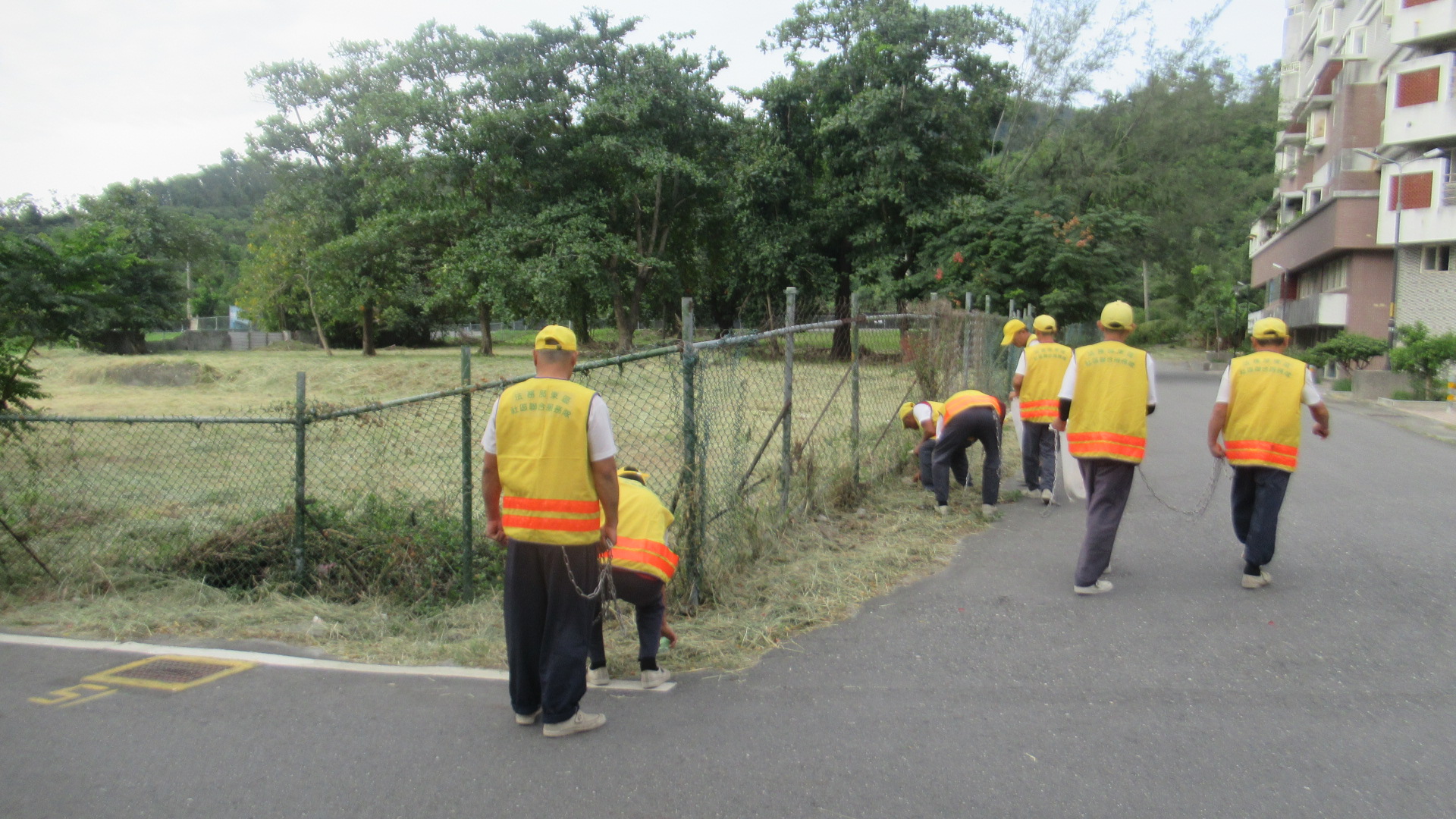 oue team helped clean roads of the village and surrounding areas.