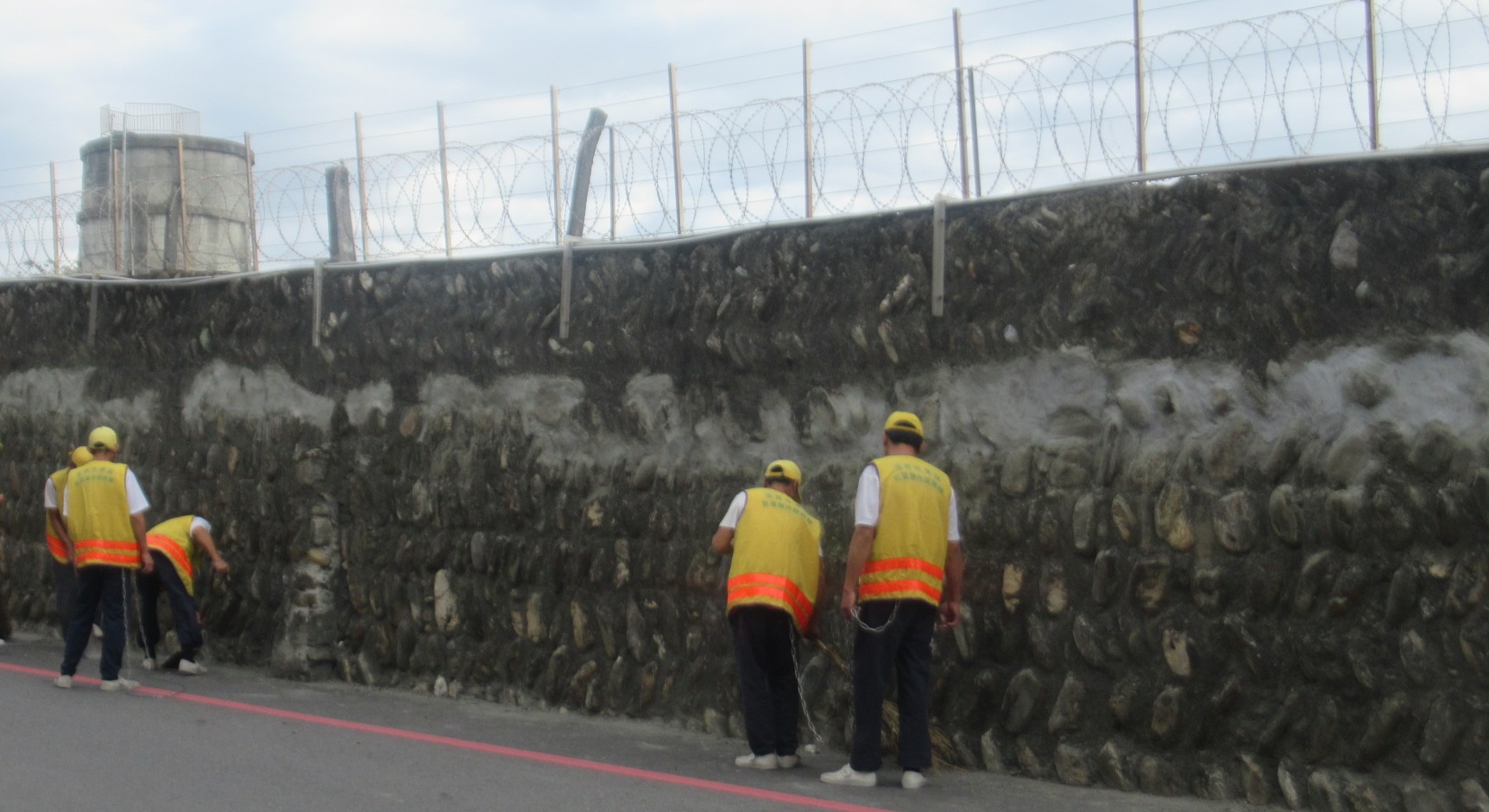 oue team helped clean roads of the village and surrounding areas on January 2.